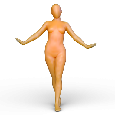 Poz veren bir kadının 3B görüntüsü