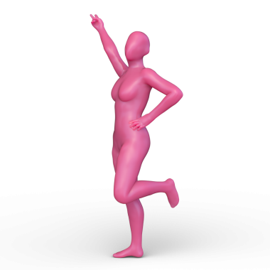 Poz veren bir kadının 3B görüntüsü