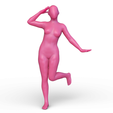 Poz veren bir kadının 3B görüntüsü