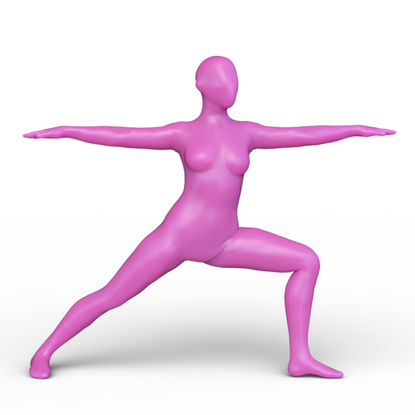 Poz veren bir kadının 3B görüntüsü