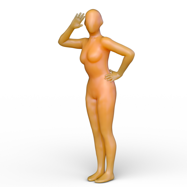 Poz veren bir kadının 3B görüntüsü