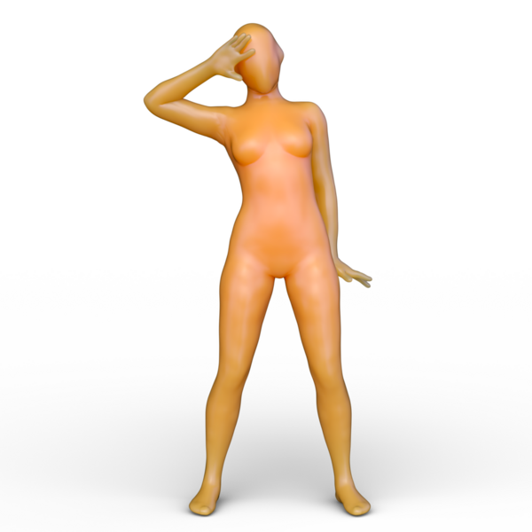 Poz veren bir kadının 3B görüntüsü