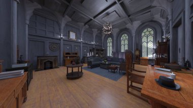 Çizim odasının 3B görüntülemesi