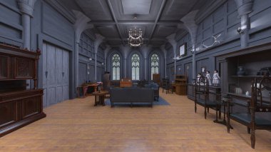 Çizim odasının 3B görüntülemesi