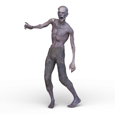 Erkek bir zombinin 3 boyutlu canlandırması