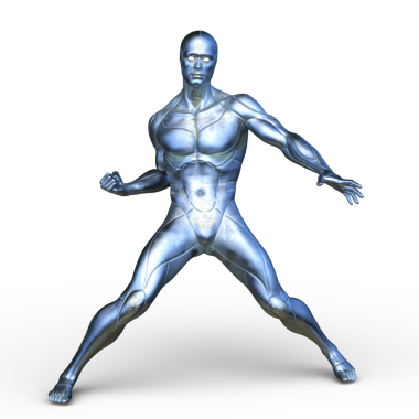 erkek bir cyborg 3D render