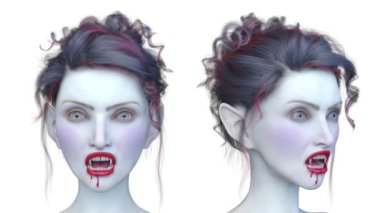 Bir kadının 3 boyutlu korku görüntüsü.