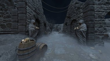 Kale avlusunun 3 boyutlu canlandırması