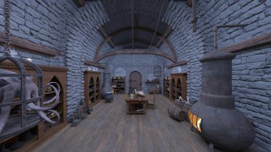 Sihirbaz odasının 3 boyutlu canlandırması