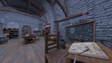 Sihirbaz odasının 3 boyutlu canlandırması