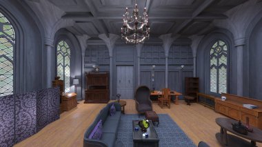 Çizim odasının 3B görüntülemesi