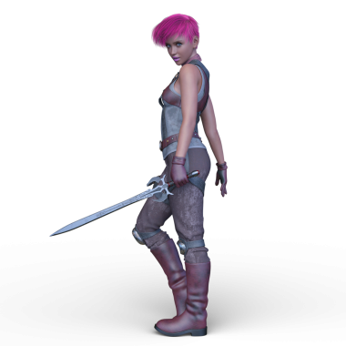 3 boyutlu kadın eskrimci.