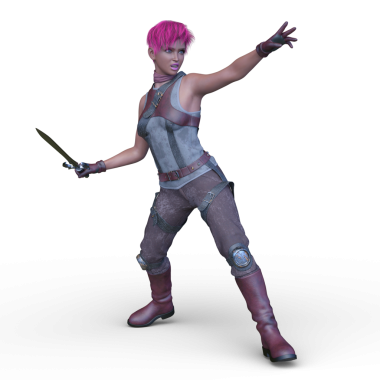 3 boyutlu kadın eskrimci.