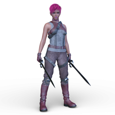 3 boyutlu kadın eskrimci.