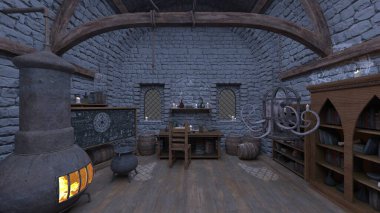 Sihirbaz odasının 3 boyutlu canlandırması