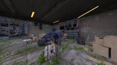 Terk edilmiş binanın kabataslak içerikli 3B görüntülemesi