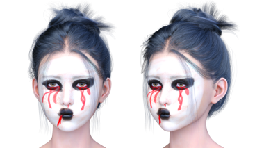 Bir kadının 3 boyutlu korku görüntüsü.