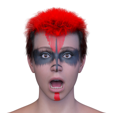 Bir adamın 3 boyutlu korku portresi.