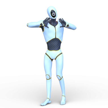 erkek bir cyborg 3D render