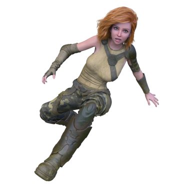 bir kadın savaşçı 3D render