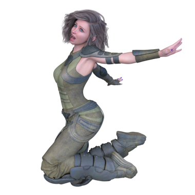 bir kadın savaşçı 3D render