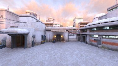 Taş sokak manzarasının 3 boyutlu canlandırması