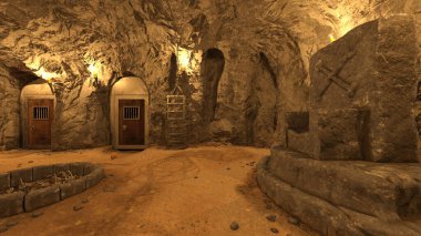 Yeraltı tapınağının 3 boyutlu canlandırması