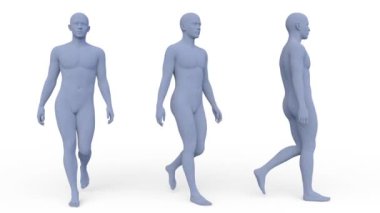 3D yürüyen bir adam görüntüsü oluşturma