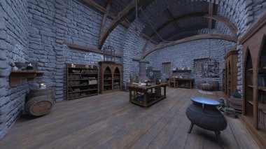 Sihirbaz odasının 3 boyutlu canlandırması