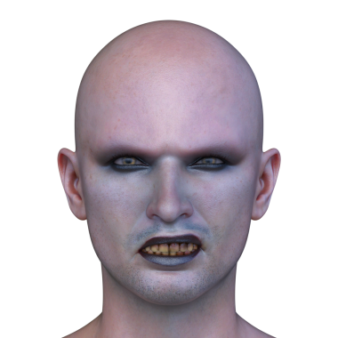 Bir adamın 3 boyutlu korku portresi.