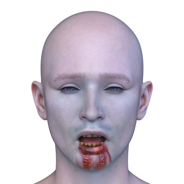 Bir adamın 3 boyutlu korku portresi.