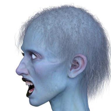 3 boyutlu dişi zombi yüzü.