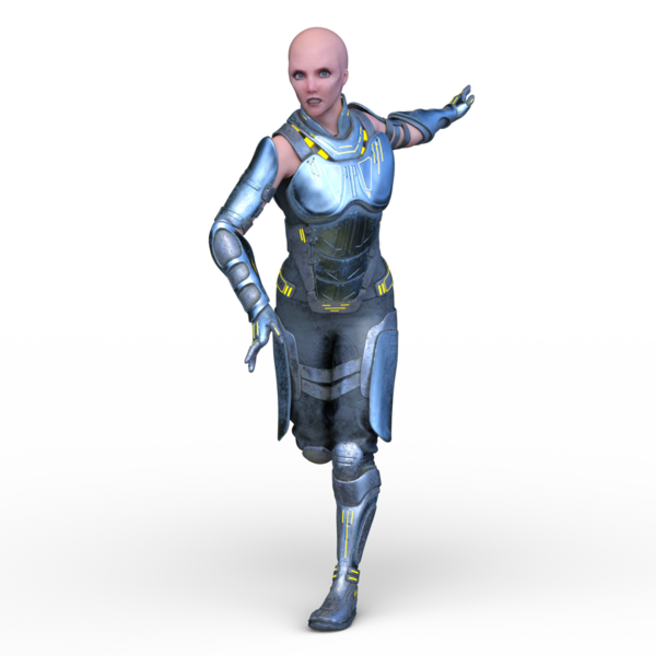 3D rendering of a female knight