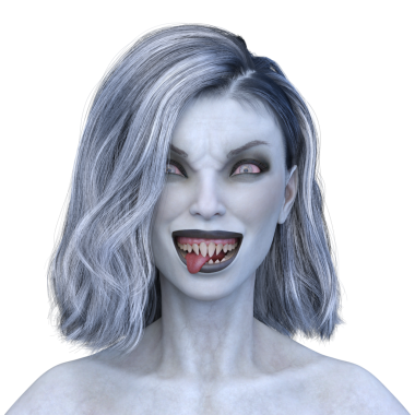 Dişi bir vampirin 3 boyutlu görüntüsü.