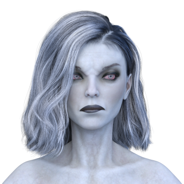 Dişi bir vampirin 3 boyutlu görüntüsü.