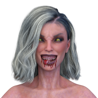 Dişi bir vampirin 3 boyutlu görüntüsü.