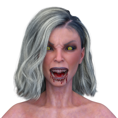 Dişi bir vampirin 3 boyutlu görüntüsü.