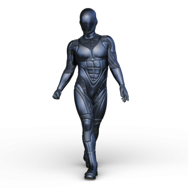 erkek bir cyborg 3D render