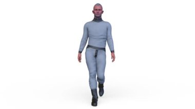 3D yürüyen bir adam görüntüsü oluşturma