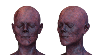 Erkek zombi yüzünün 3 boyutlu hali