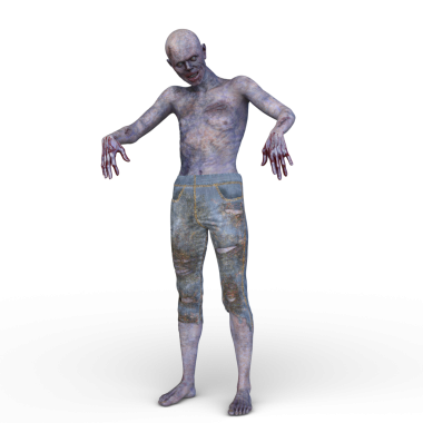 Erkek bir zombinin 3 boyutlu canlandırması