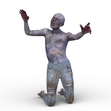 Erkek bir zombinin 3 boyutlu canlandırması