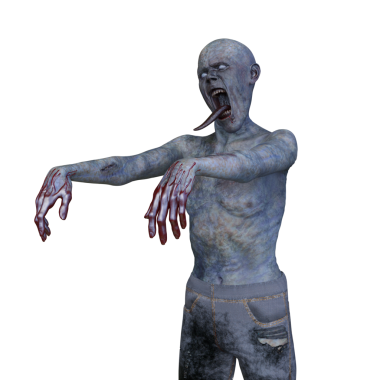 Erkek bir zombinin 3 boyutlu canlandırması