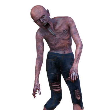 Erkek bir zombinin 3 boyutlu canlandırması