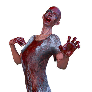 3D rendering of a male zombie