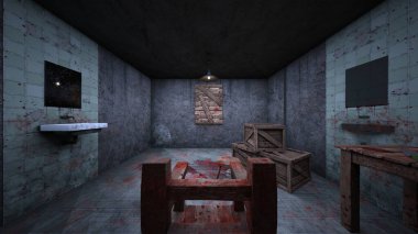 3D rendering of the torture chamber clipart