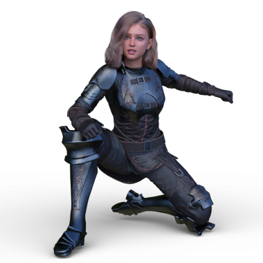 bir kadın savaşçı 3D render