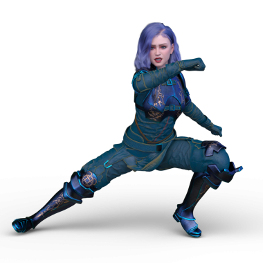 bir kadın savaşçı 3D render