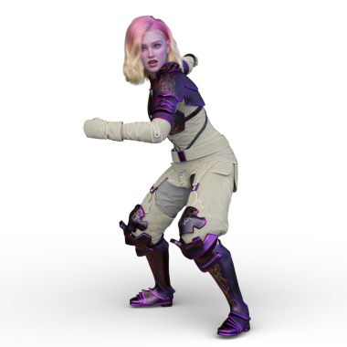 bir kadın savaşçı 3D render
