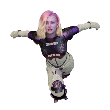 bir kadın savaşçı 3D render
